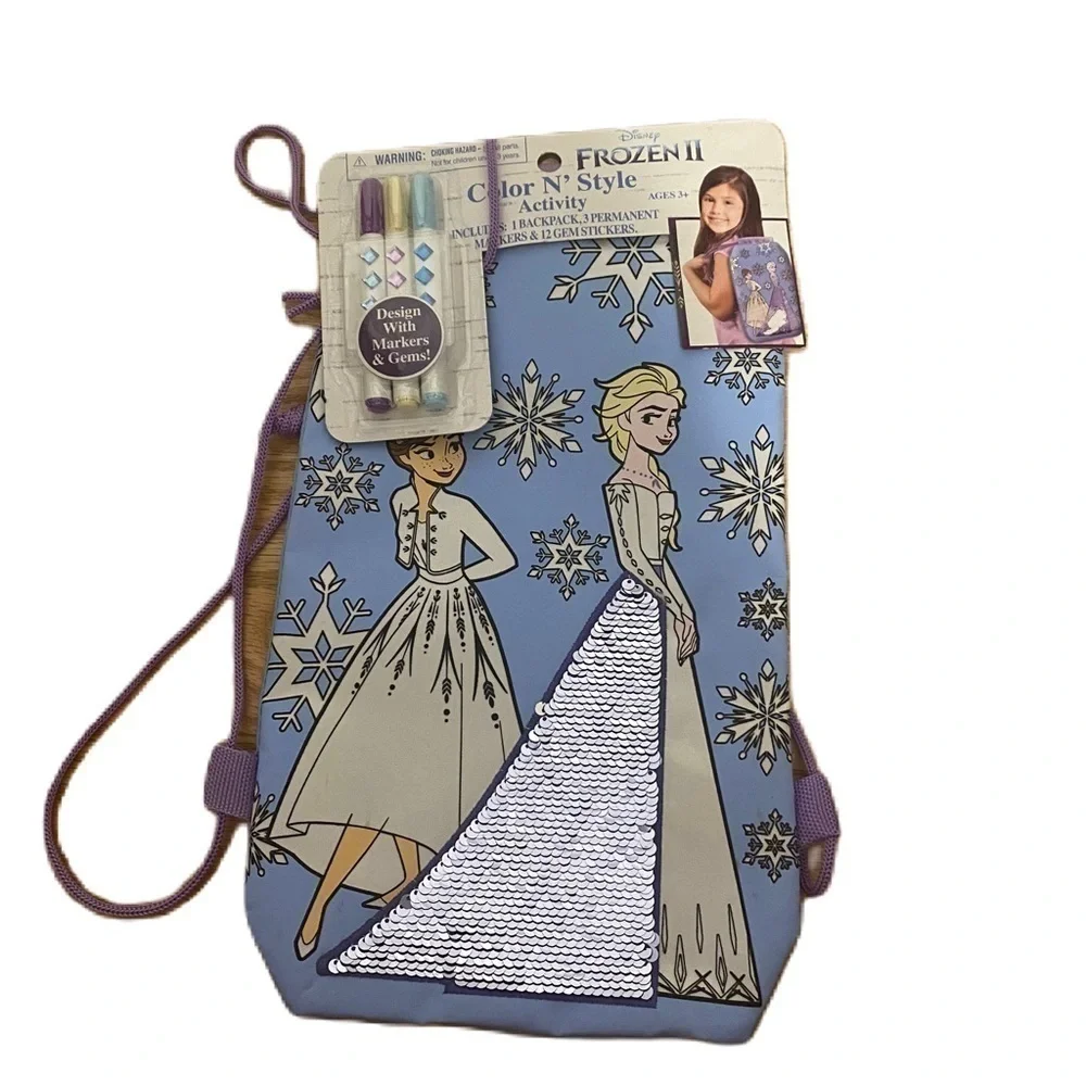Disney Frozen Color N’ Style Bag Activity NEW Elsa Sequin Markers